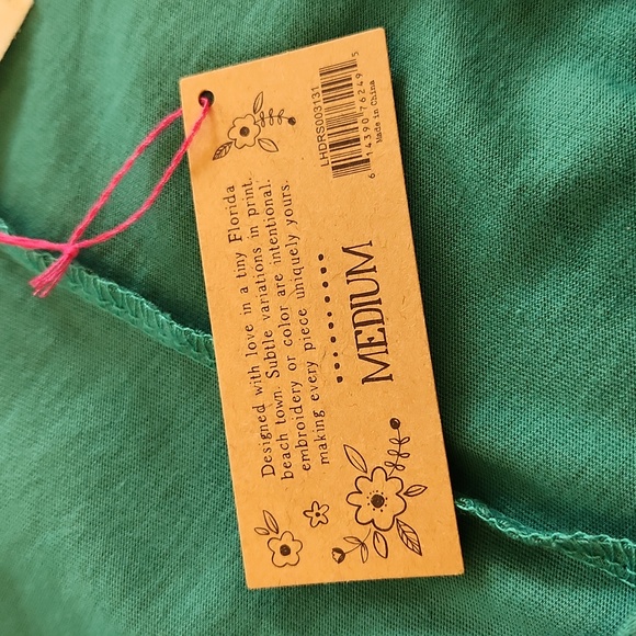 Natural Life All Day Cotton Tee Dress Teal Green Maxi Boho Lagenlook Size M - Picture 12 of 13